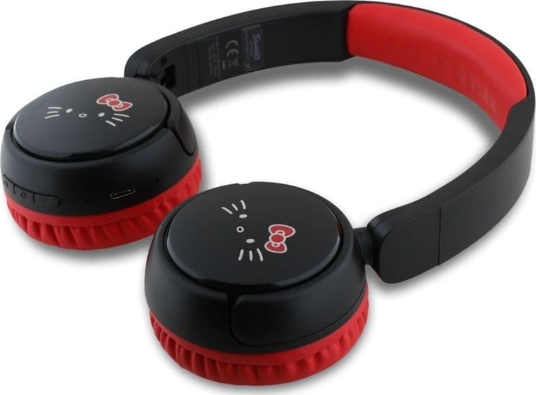 Hello Kitty Face Logo - Wireless Over-Ear Bluetooth Headphones V5.3 (Red) - 4