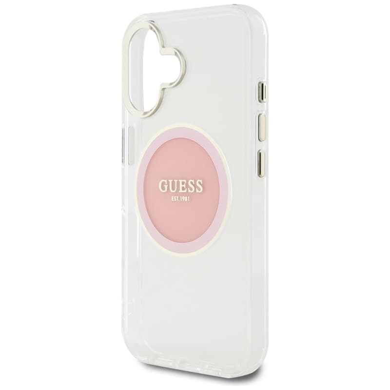 Guess IML Metal Colored Circle Classic Logo MagSafe - Case for iPhone 16 (pink) - 6