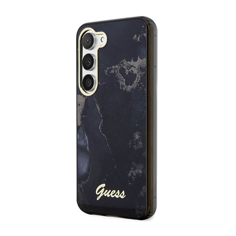 Guess Golden Marble Collection - Case for Samsung Galaxy S23 (Black) - 2