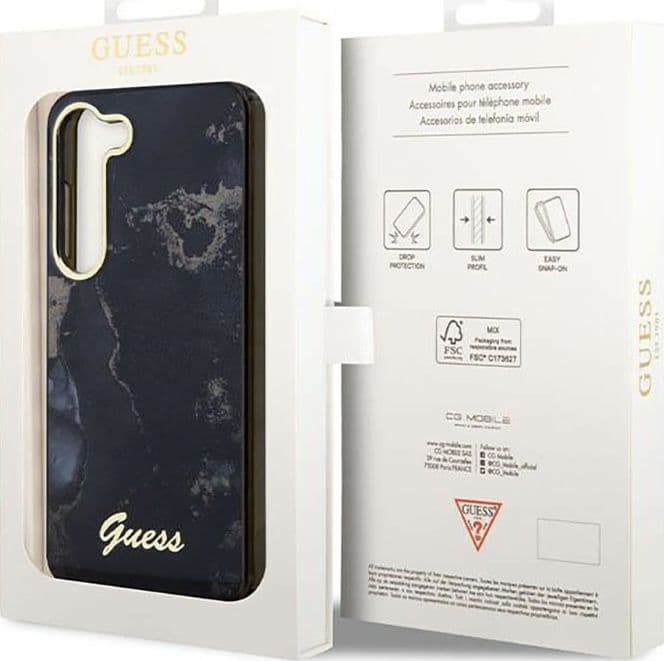 Guess Golden Marble Collection - Case for Samsung Galaxy S23 (Black) - 8