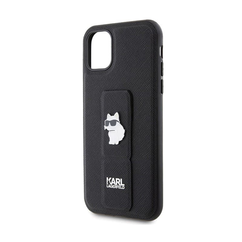 Karl Lagerfeld Gripstand Saffiano Choupette Pins - iPhone 11 Case (black) - 6