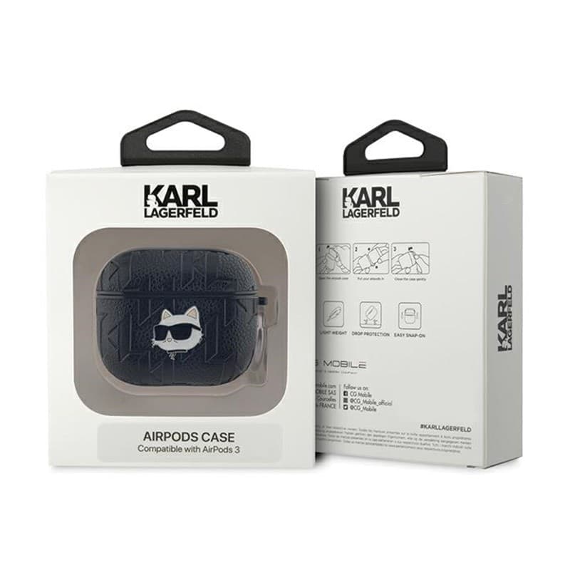 Karl Lagerfeld Monogram Choupette Head - AirPods case 3 (black) - 3