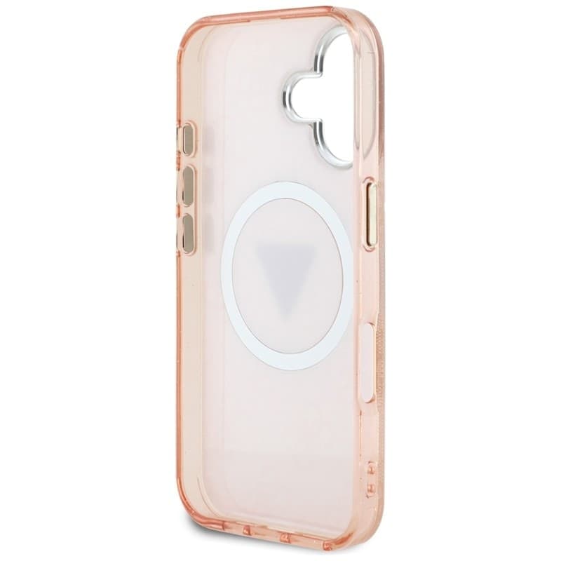 Guess IML Metal Glitter 4G Circle Triangle MagSafe - Case for iPhone 16 (pink) - 7