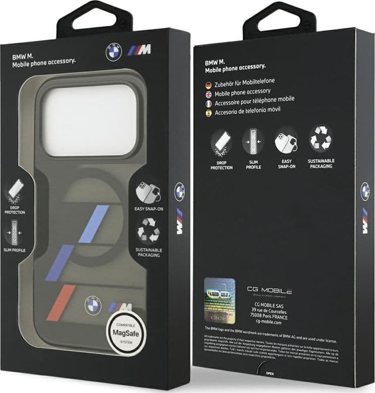 BMW M IML Metal Buttons Tricolor Lines MagSafe - Case iPhone 17 Pro (black) - 8