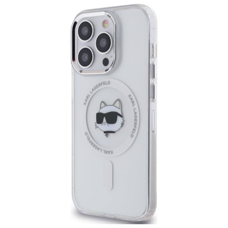 Karl Lagerfeld IML Metal Choupette Head MagSafe - Case for iPhone 14 Pro (White) - 2