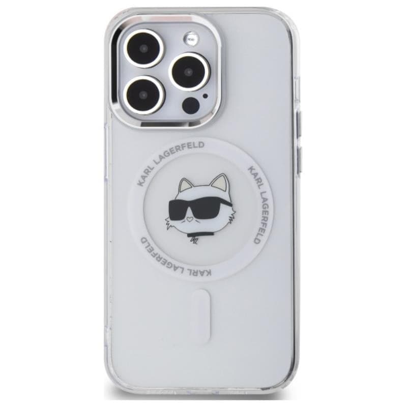 Karl Lagerfeld IML Metal Choupette Head MagSafe - Case for iPhone 14 Pro (White) - 3