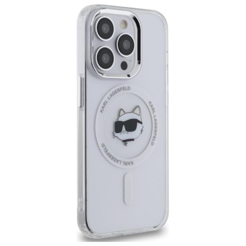 Karl Lagerfeld IML Metal Choupette Head MagSafe - Case for iPhone 14 Pro (White) - 4