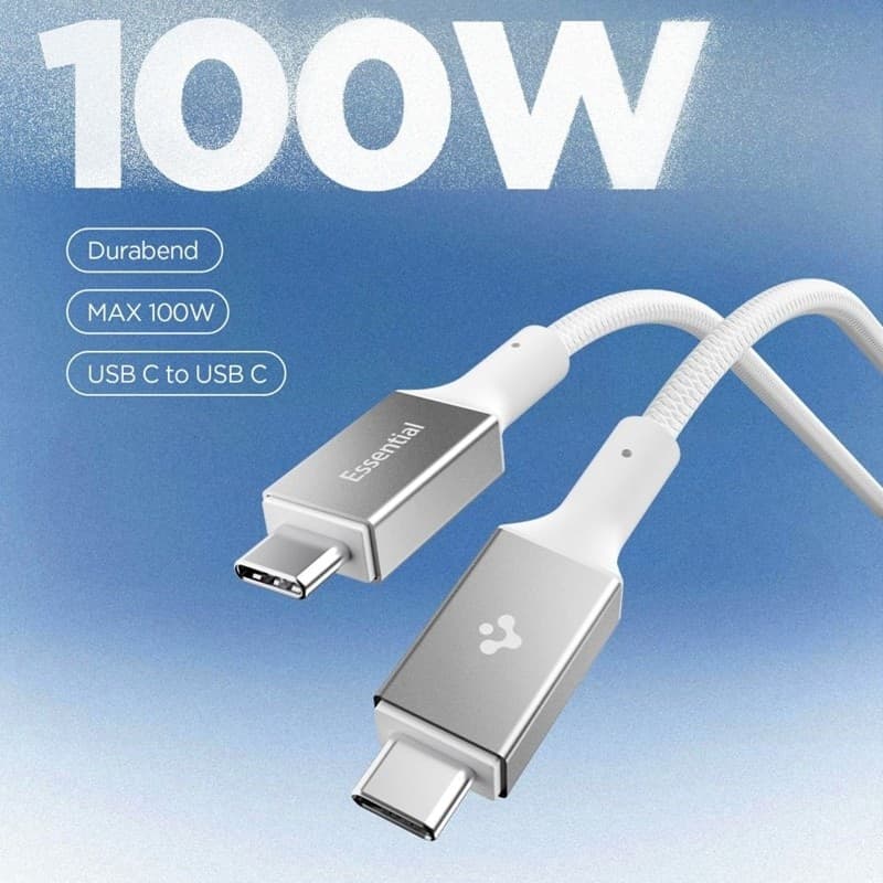 Spigen EB10010CC Essential - Cavo USB-C a USB-C PD 100W 1m (Bianco) - 3