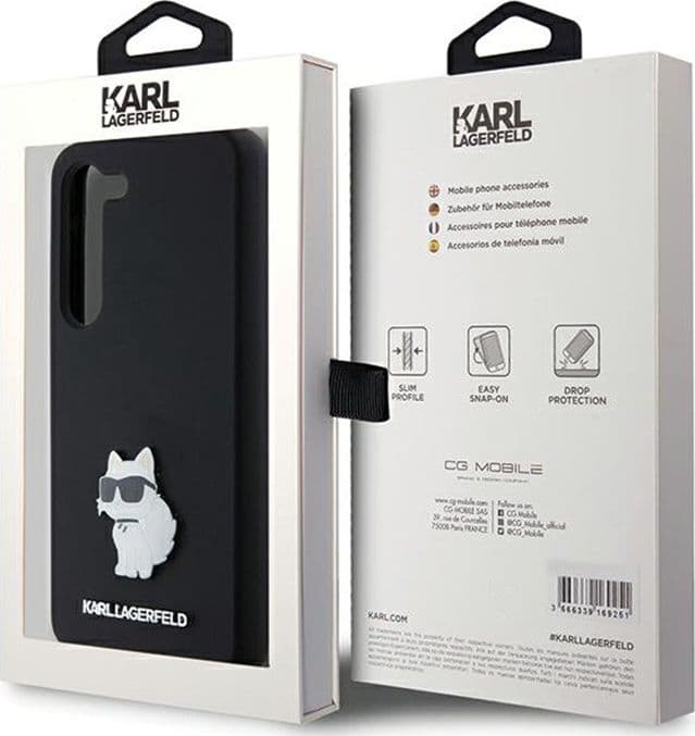 Karl Lagerfeld Silicone Choupette Metal Pin - Case Samsung Galaxy S24 (czarny) - 8
