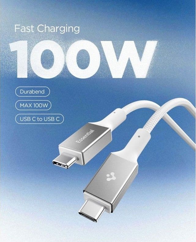 Spigen EB10015CC Essential - Cavo da USB-C a USB-C PD 100W 1,5 m (bianco) - 3