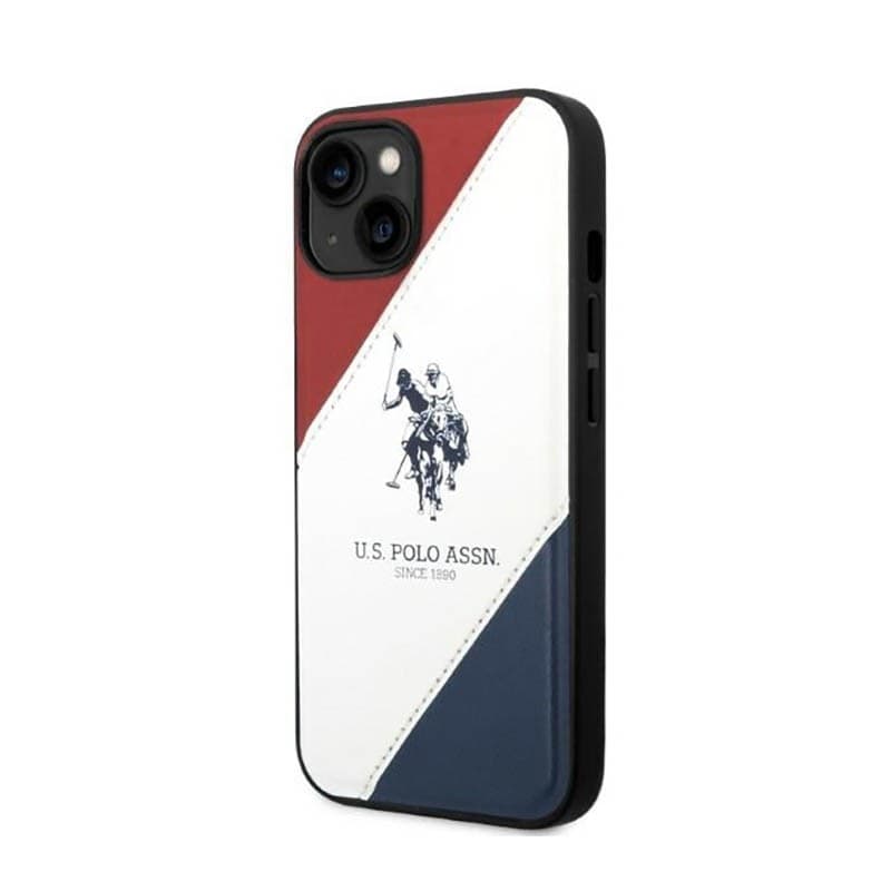 US Polo Assn Tricolor Embossed - Case for iPhone 14 (White) - 2