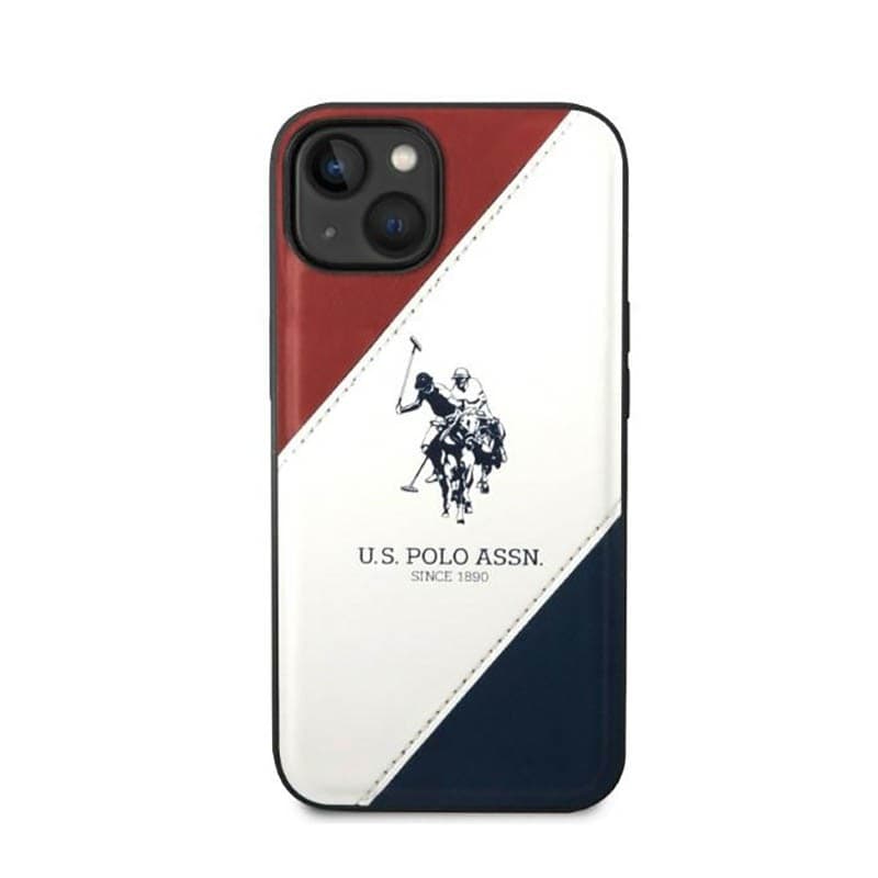 US Polo Assn Tricolor Embossed - Case for iPhone 14 (White) - 3