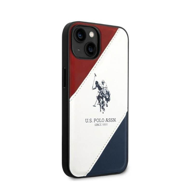 US Polo Assn Tricolor Embossed - Case for iPhone 14 (White) - 6