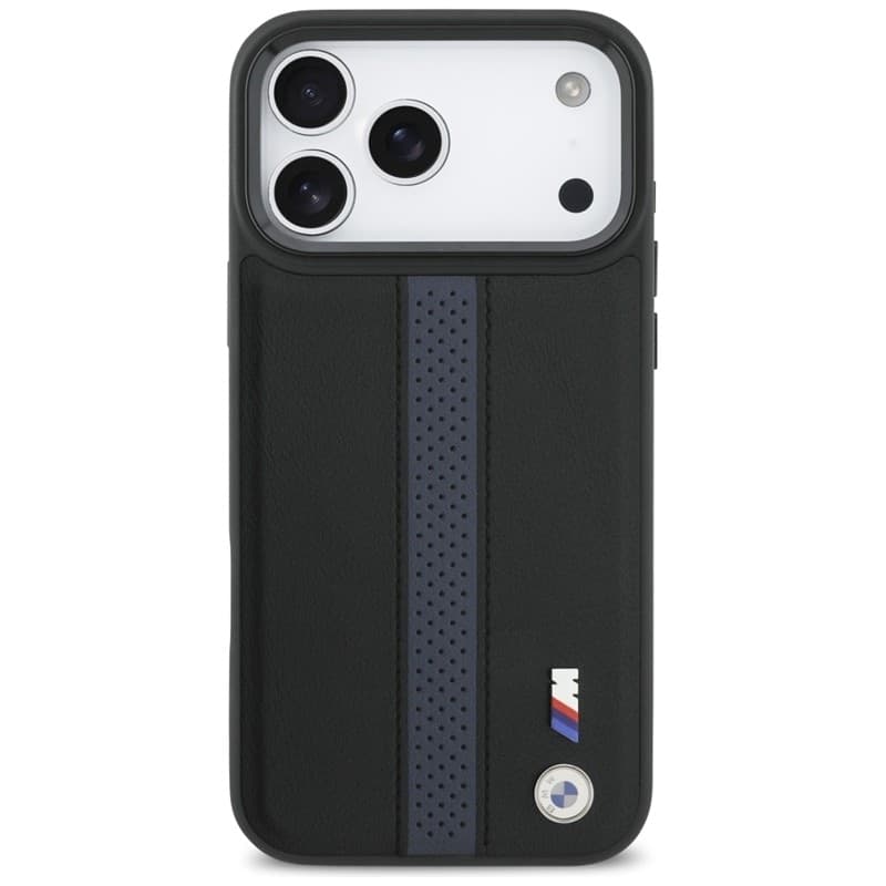 Custodia MagSafe con logo BMW M a strisce perforate per iPhone 17 Pro Max (blu) - 3