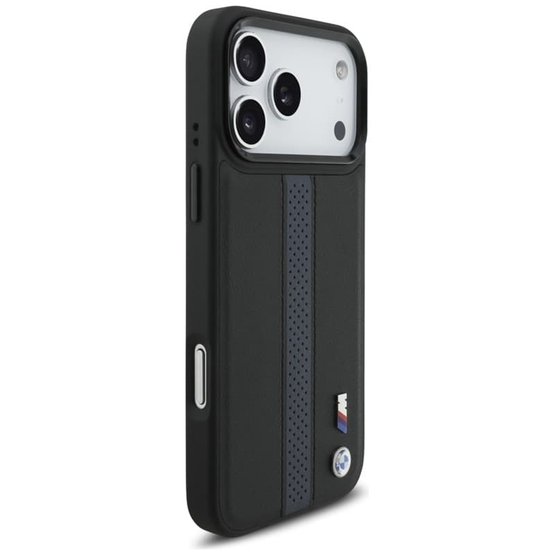 Custodia MagSafe con logo BMW M a strisce perforate per iPhone 17 Pro Max (blu) - 4