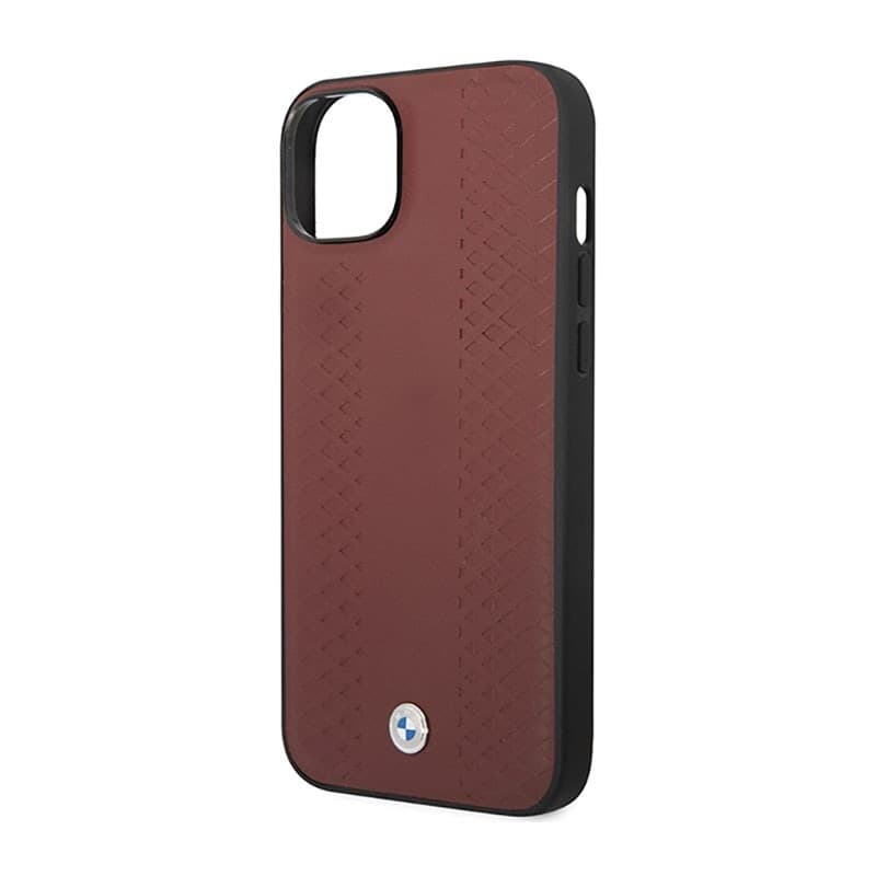 BMW Leather Diamond Pattern - Case for iPhone 14 (Burgundian) - 6