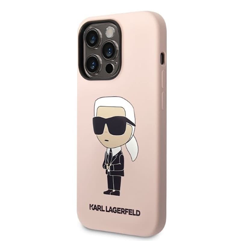 Karl Lagerfeld Silicone NFT Ikonik MagSafe - Case for iPhone 14 Pro (Pink) - 2