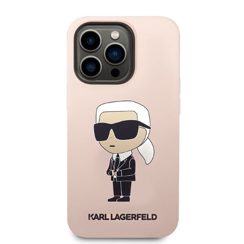 Karl Lagerfeld Silicone NFT Ikonik MagSafe - Case for iPhone 14 Pro (Pink) - 3