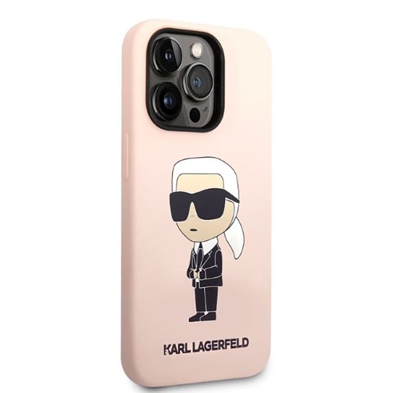 Karl Lagerfeld Silicone NFT Ikonik MagSafe - Case for iPhone 14 Pro (Pink) - 4
