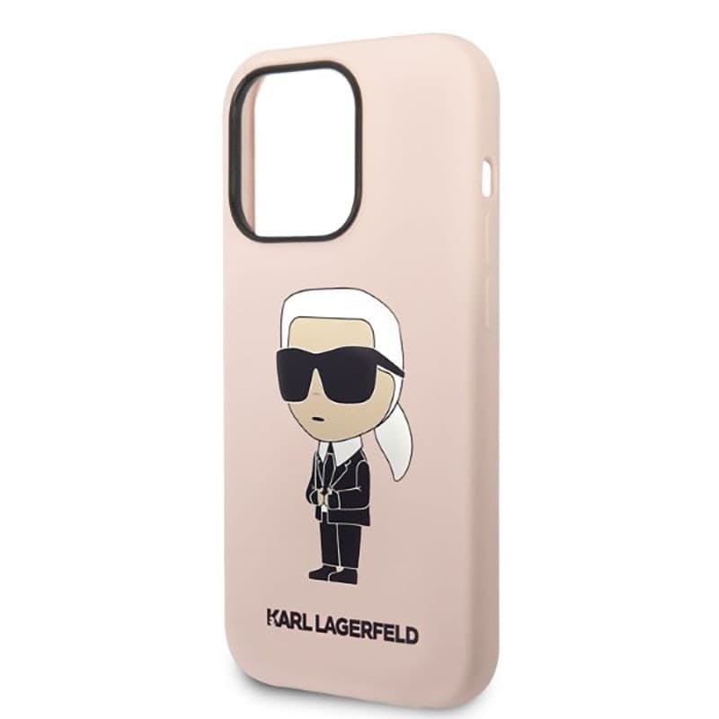 Karl Lagerfeld Silicone NFT Ikonik MagSafe - Case for iPhone 14 Pro (Pink) - 6