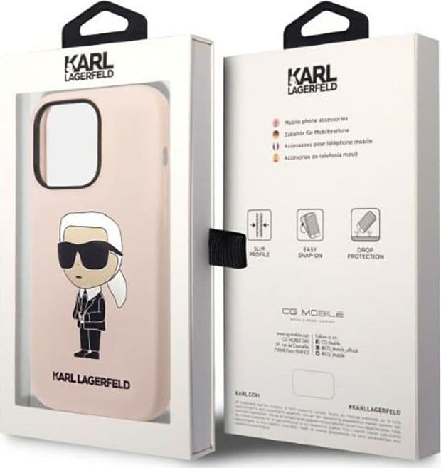 Karl Lagerfeld Silicone NFT Ikonik MagSafe - Case for iPhone 14 Pro (Pink) - 8