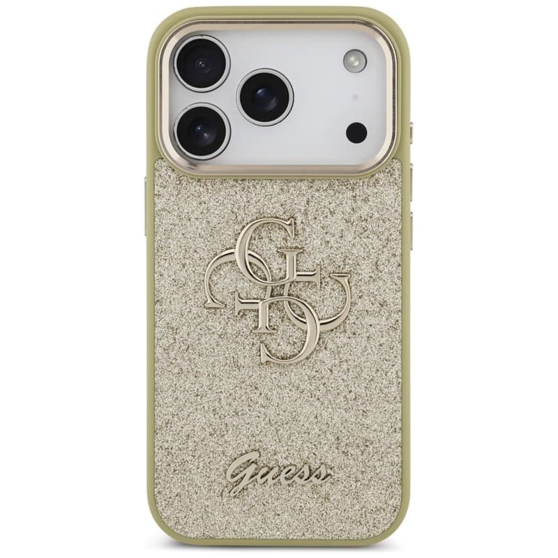 Guess Fixed Glitter Big 4G Metal Frame - Case iPhone 17 Pro (gold) - 3