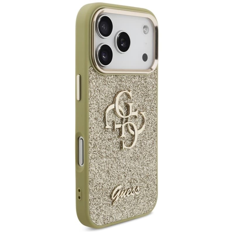 Guess Fixed Glitter Big 4G Metal Frame - Case iPhone 17 Pro (gold) - 4