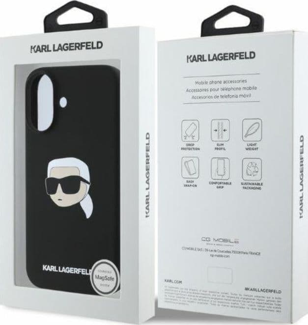 Karl Lagerfeld Silicone Karl Head Print MagSafe - Case iPhone 16 (black) - 5