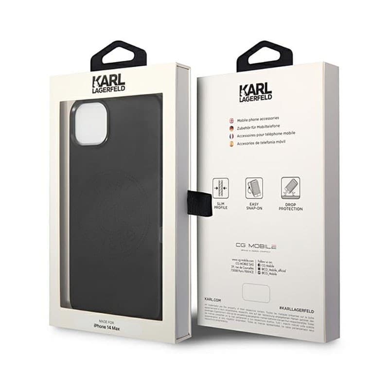 Karl Lagerfeld Leather Perforated Logo Casse - Case for iPhone 14 Plus (Black) - 8