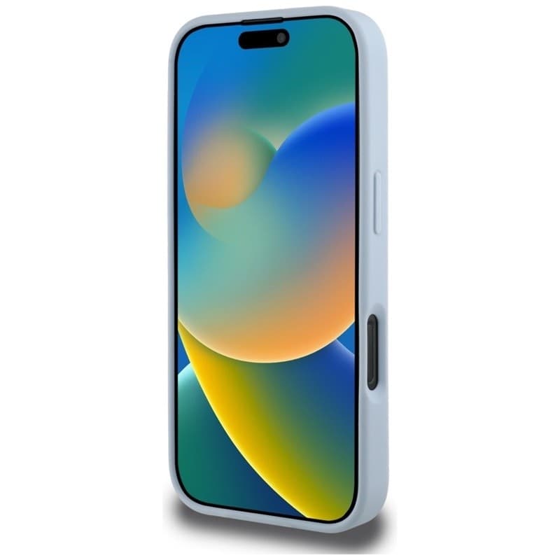 Guess Grained Big 4G Logo Small Classic Logo - Case for iPhone 16 Pro (blue) - 5