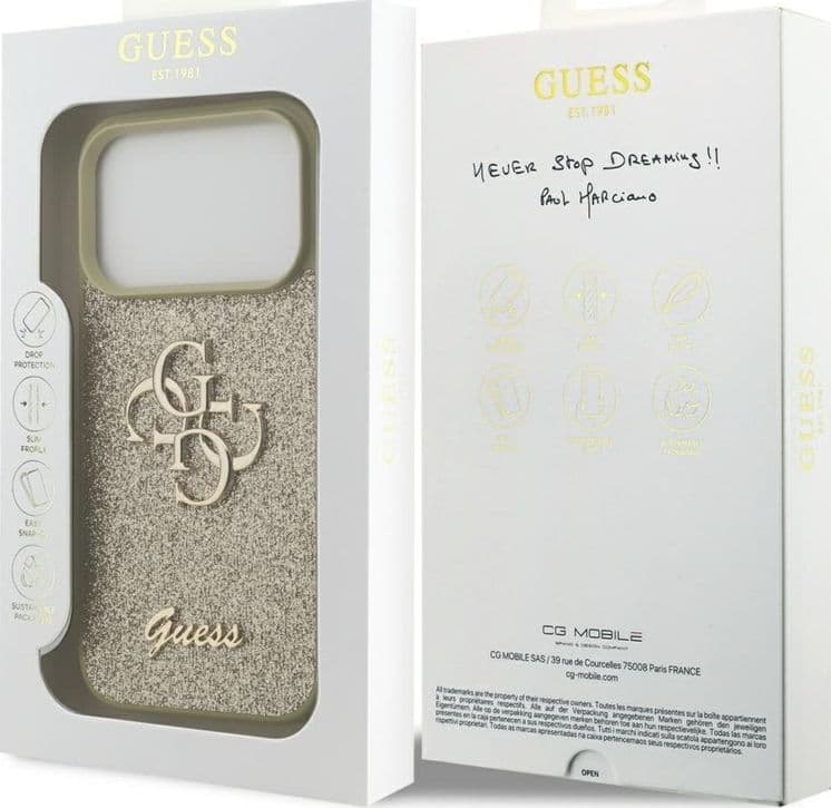 Guess Fixed Glitter Big 4G - Case for iPhone 17 Pro (gold) - 8
