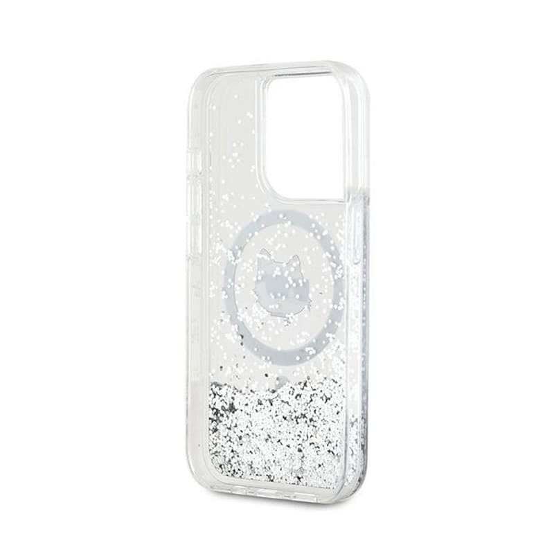 Karl Lagerfeld Liquid Glitter Choupette Head MagSafe - iPhone 14 Pro Max Case (Transparent) - 7