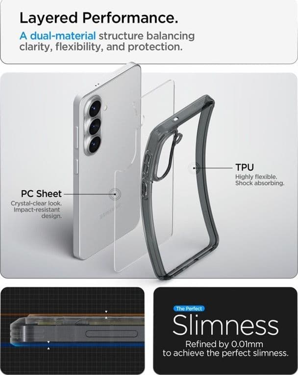 Spigen Ultra Hybrid - Custodia per Samsung Galaxy S26+ (Cristallo Spaziale) - 7