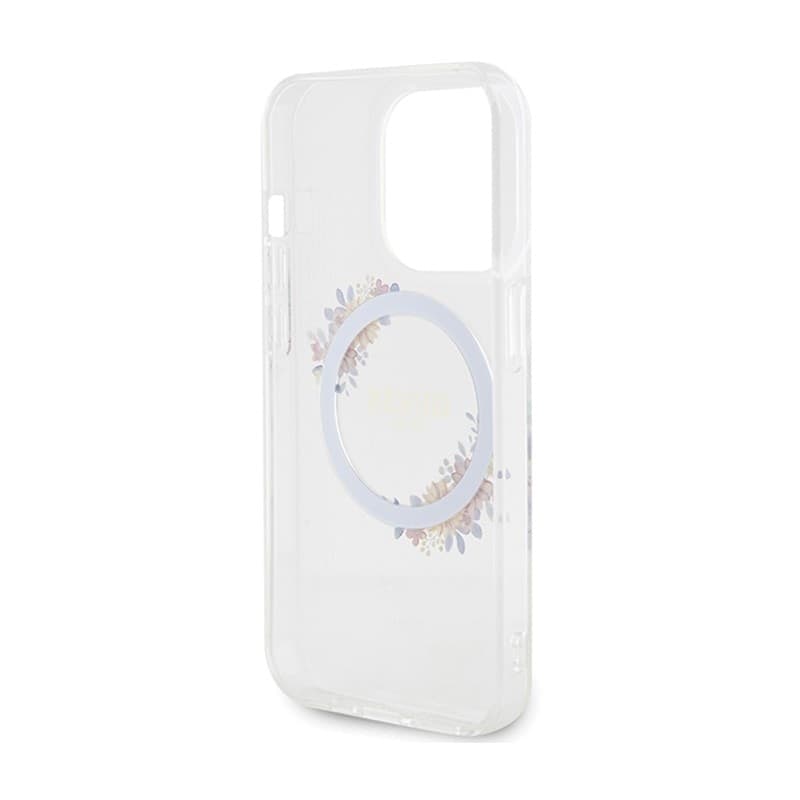 Guess IML Flowers Wreath MagSafe - Case iPhone 15 Pro Max (Clear) - 7