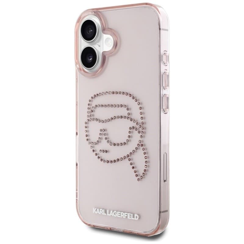 Karl Lagerfeld IML Rhinestones Karl Head - Case for iPhone 16 (pink) - 2