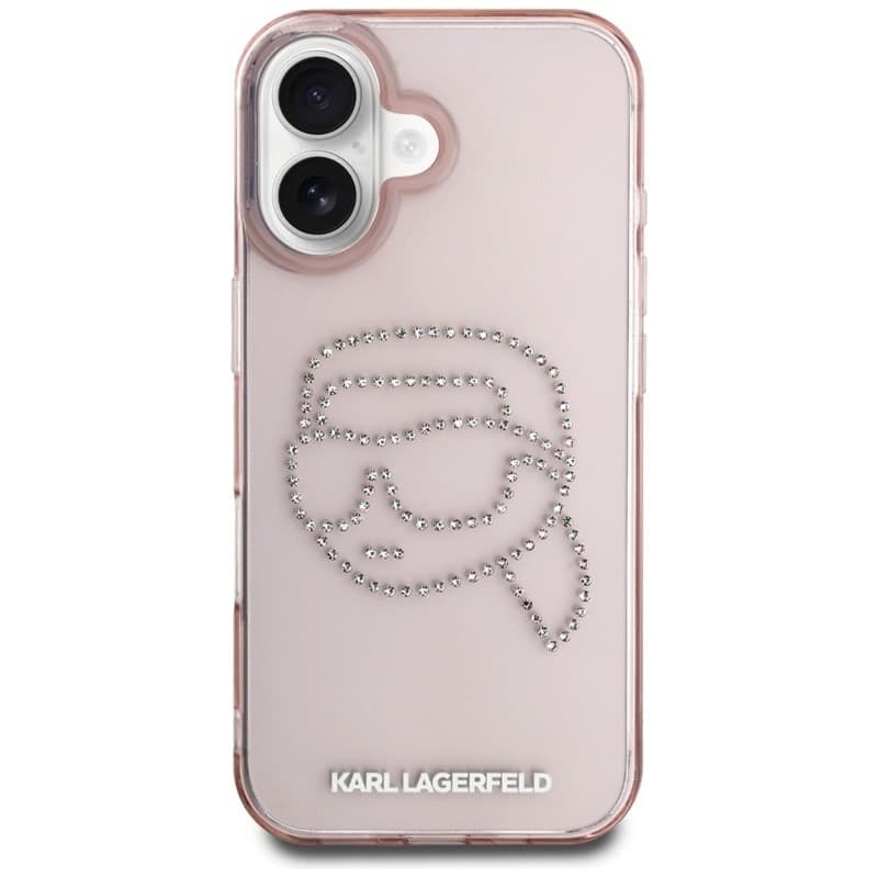Karl Lagerfeld IML Rhinestones Karl Head - Case for iPhone 16 (pink) - 3