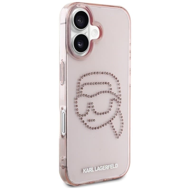Karl Lagerfeld IML Rhinestones Karl Head - Case for iPhone 16 (pink) - 4