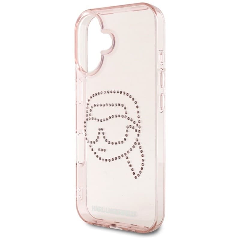 Karl Lagerfeld IML Rhinestones Karl Head - Case for iPhone 16 (pink) - 6