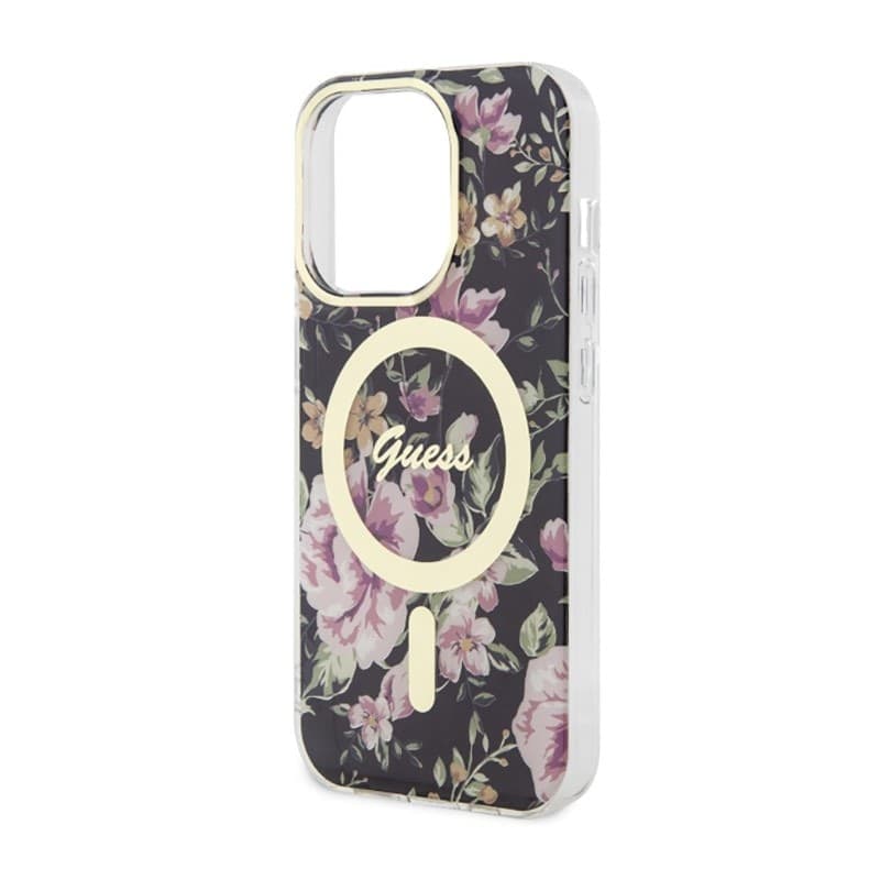 Guess Flower MagSafe - Case for iPhone 14 Pro (Black) - 6