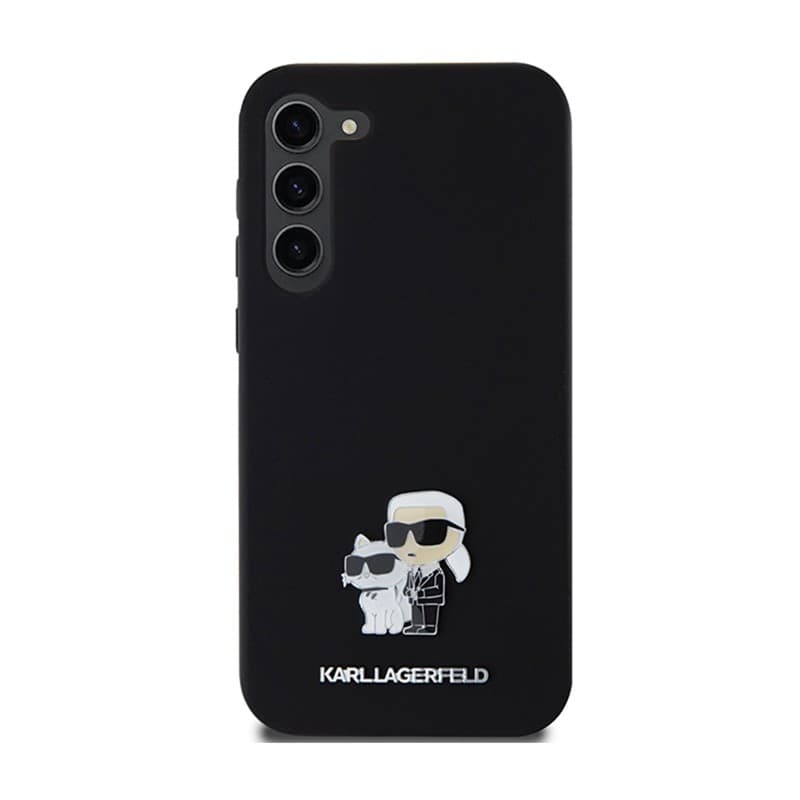 Karl Lagerfeld Silicone Karl & Choupette Metal Pin - Case Samsung Galaxy S24+ (czarny) - 3