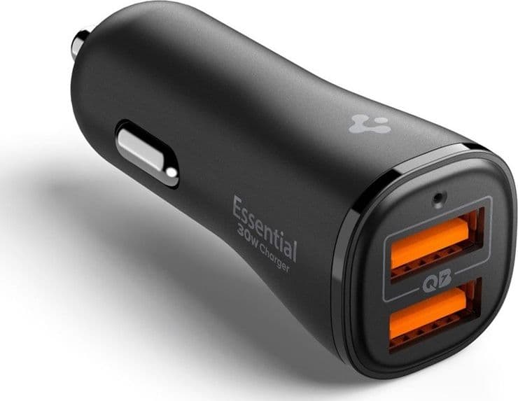 Spigen Essential EV302 - Car Charger 2x USB-A 30W (Black) - 4