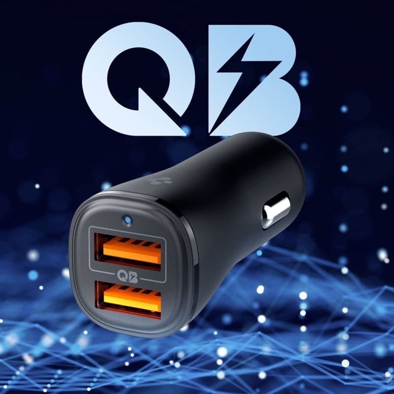 Spigen Essential EV302 - Car Charger 2x USB-A 30W (Black) - 7