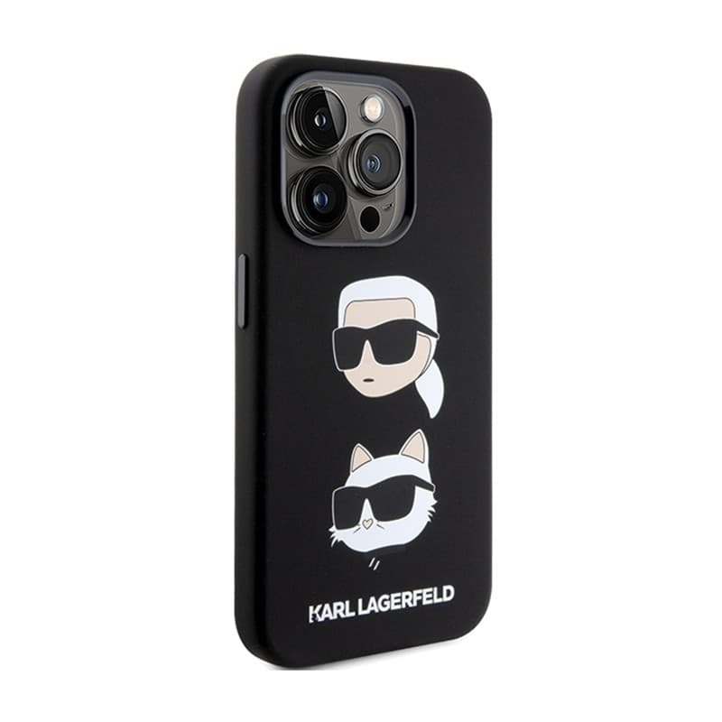 Karl Lagerfeld Silicone Karl & Choupette Heads - iPhone 15 Pro Case (Black) - 4