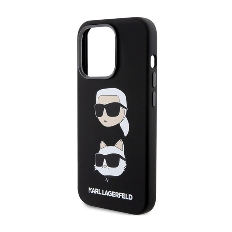 Karl Lagerfeld Silicone Karl & Choupette Heads - iPhone 15 Pro Case (Black) - 6