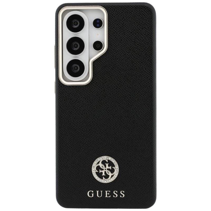 Guss Rhinestone Round Logo MagSafe - Custodia per Samsung Galaxy S26 Ultra (Nero) - 3