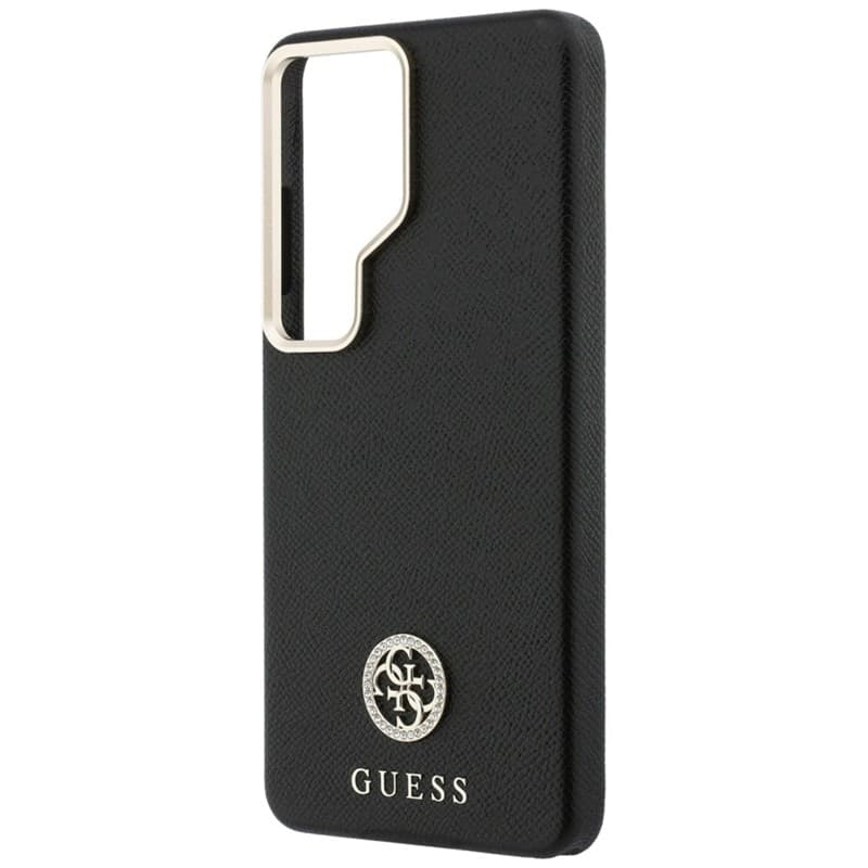 Guss Rhinestone Round Logo MagSafe - Custodia per Samsung Galaxy S26 Ultra (Nero) - 6