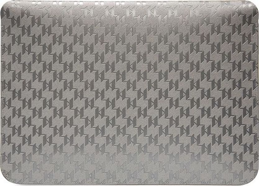 Karl Lagerfeld NFT Saffiano Monogram Ikonik Karl Sleeve - 14" Notebook Case (Silver) - 3