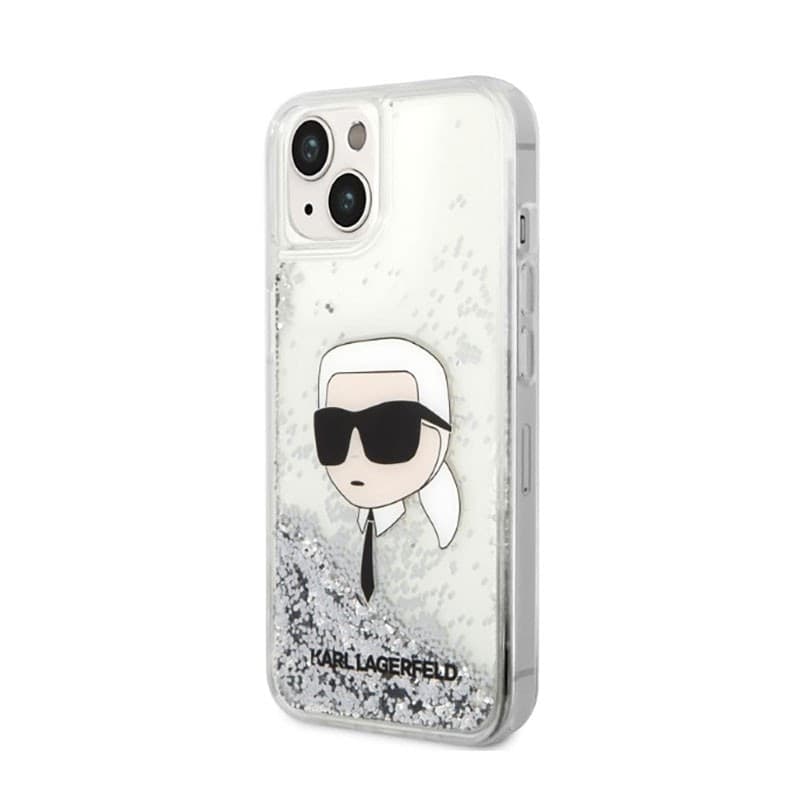 Karl Lagerfeld Liquid Glitter NFT Karl's Head - Case for iPhone 14 Plus (Silver) - 2