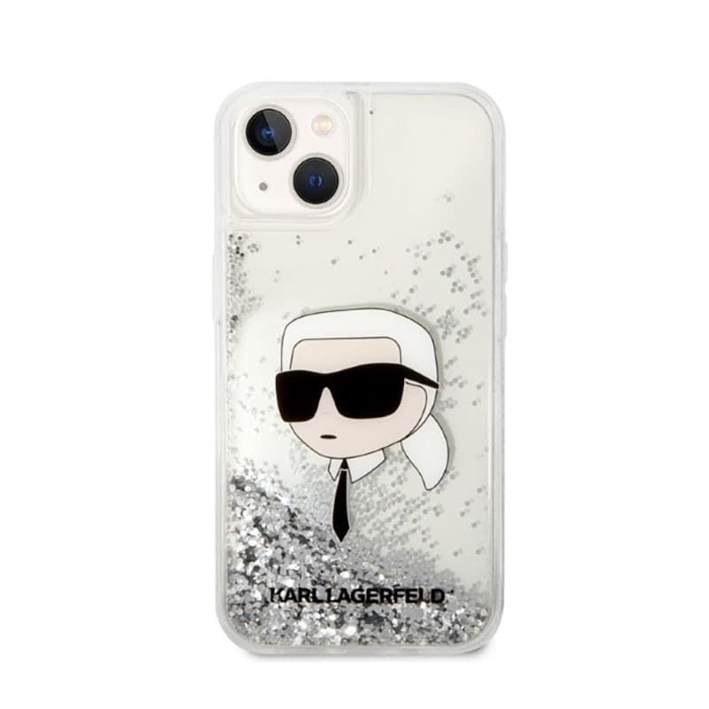 Karl Lagerfeld Liquid Glitter NFT Karl's Head - Case for iPhone 14 Plus (Silver) - 3