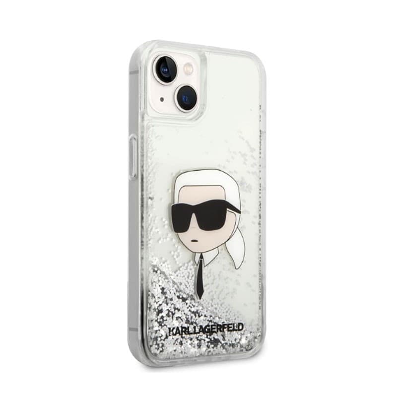 Karl Lagerfeld Liquid Glitter NFT Karl's Head - Case for iPhone 14 Plus (Silver) - 4